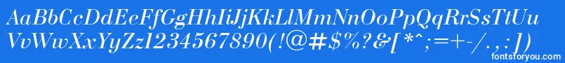 フォントBodoniE – 青い背景に白い文字
