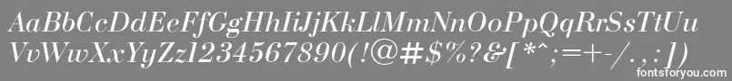 フォントBodoniE – 灰色の背景に白い文字