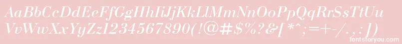 BodoniE-Schriftart – Weiße Schriften auf rosa Hintergrund