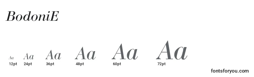BodoniE Font Sizes