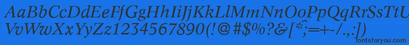 C790RomanItalic Font – Black Fonts on Blue Background