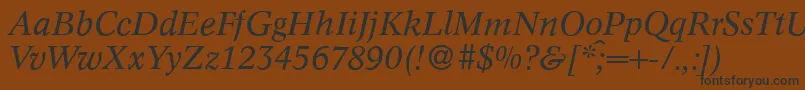 C790RomanItalic Font – Black Fonts on Brown Background