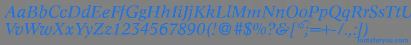 C790RomanItalic-Schriftart – Blaue Schriften auf grauem Hintergrund