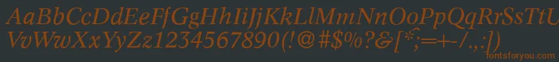 Шрифт C790RomanItalic – коричневые шрифты на чёрном фоне