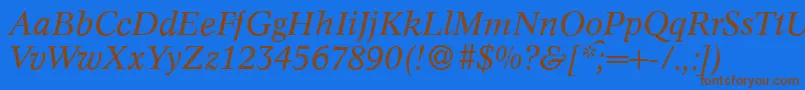 C790RomanItalic-fontti – ruskeat fontit sinisellä taustalla