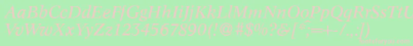 フォントC790RomanItalic – 緑の背景にピンクのフォント