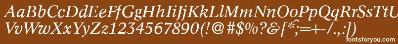Шрифт C790RomanItalic – белые шрифты на коричневом фоне