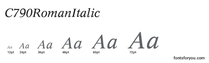 C790RomanItalic Font Sizes