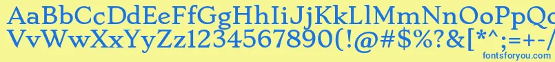 StokeRegular Font – Blue Fonts on Yellow Background