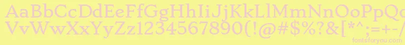 StokeRegular Font – Pink Fonts on Yellow Background