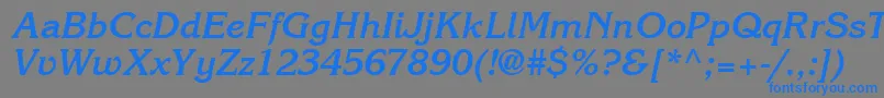 フォントItcKorinnaLtBoldKursiv – 灰色の背景に青い文字