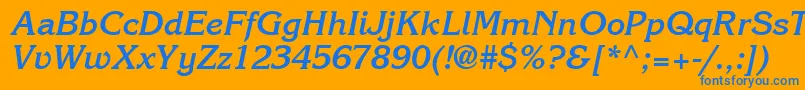 フォントItcKorinnaLtBoldKursiv – オレンジの背景に青い文字