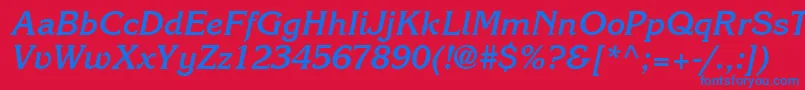 ItcKorinnaLtBoldKursiv Font – Blue Fonts on Red Background