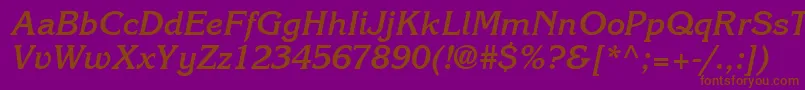 ItcKorinnaLtBoldKursiv Font – Brown Fonts on Purple Background