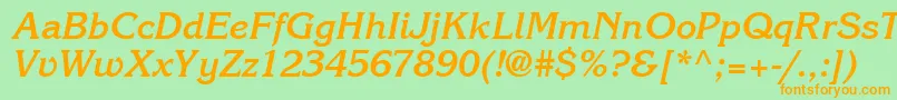 ItcKorinnaLtBoldKursiv Font – Orange Fonts on Green Background