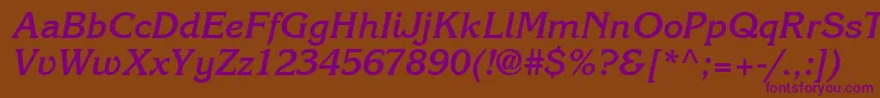 ItcKorinnaLtBoldKursiv Font – Purple Fonts on Brown Background