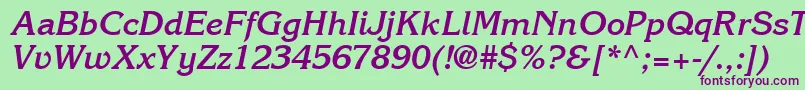 ItcKorinnaLtBoldKursiv Font – Purple Fonts on Green Background