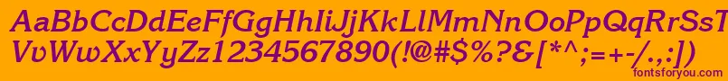 ItcKorinnaLtBoldKursiv Font – Purple Fonts on Orange Background