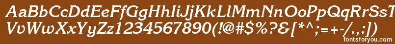 Шрифт ItcKorinnaLtBoldKursiv – белые шрифты на коричневом фоне