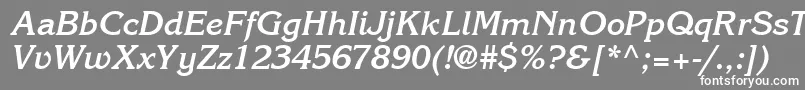 フォントItcKorinnaLtBoldKursiv – 灰色の背景に白い文字