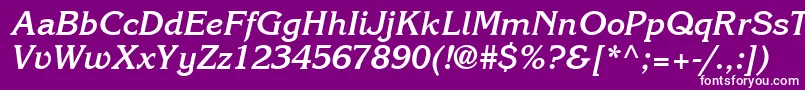 ItcKorinnaLtBoldKursiv Font – White Fonts on Purple Background