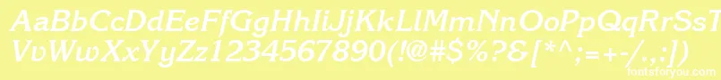 ItcKorinnaLtBoldKursiv Font – White Fonts on Yellow Background