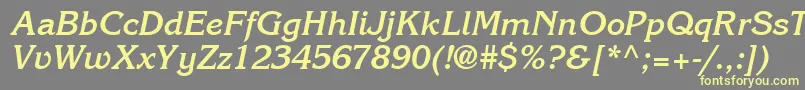 ItcKorinnaLtBoldKursiv Font – Yellow Fonts on Gray Background