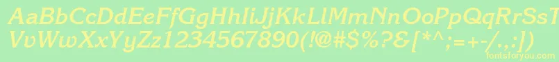 ItcKorinnaLtBoldKursiv Font – Yellow Fonts on Green Background