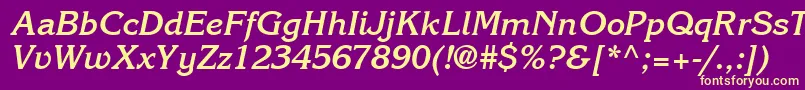 ItcKorinnaLtBoldKursiv Font – Yellow Fonts on Purple Background