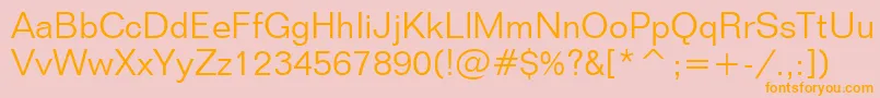 FolioLightBt Font – Orange Fonts on Pink Background