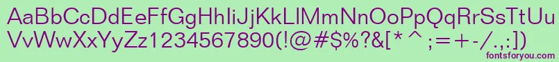 FolioLightBt-Schriftart – Violette Schriften auf grünem Hintergrund