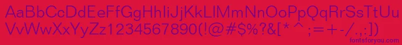 FolioLightBt Font – Purple Fonts on Red Background