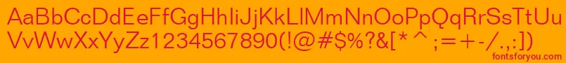 FolioLightBt Font – Red Fonts on Orange Background
