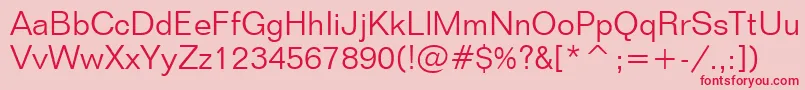 Police FolioLightBt – polices rouges sur fond rose