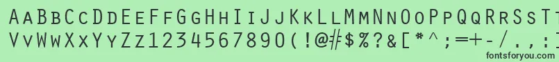 フォントScribeSsiSmallCaps – 緑の背景に黒い文字
