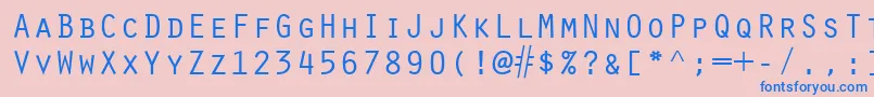 フォントScribeSsiSmallCaps – ピンクの背景に青い文字