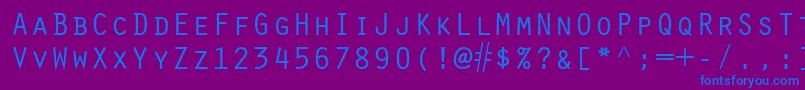 フォントScribeSsiSmallCaps – 紫色の背景に青い文字