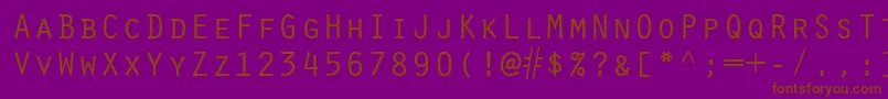 ScribeSsiSmallCaps-Schriftart – Braune Schriften auf violettem Hintergrund