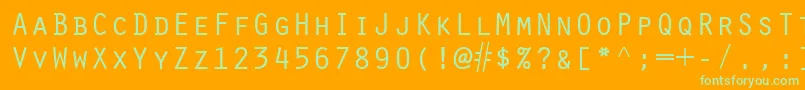 ScribeSsiSmallCaps Font – Green Fonts on Orange Background