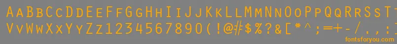 フォントScribeSsiSmallCaps – オレンジの文字は灰色の背景にあります。
