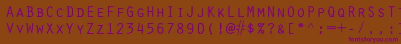 Czcionka ScribeSsiSmallCaps – fioletowe czcionki na brązowym tle