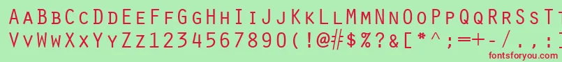 フォントScribeSsiSmallCaps – 赤い文字の緑の背景