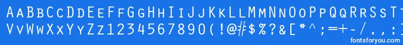 フォントScribeSsiSmallCaps – 青い背景に白い文字