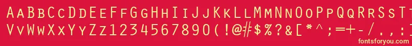 フォントScribeSsiSmallCaps – 黄色の文字、赤い背景