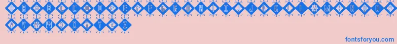 InicialesSt Font – Blue Fonts on Pink Background