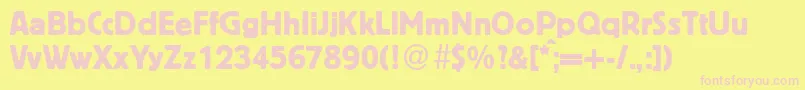 BlossumdbNormal Font – Pink Fonts on Yellow Background