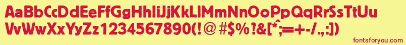 BlossumdbNormal Font – Red Fonts on Yellow Background
