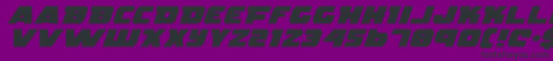 Czcionka RogueHeroExpandedItalic – czarne czcionki na fioletowym tle