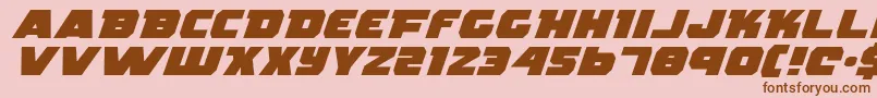 フォントRogueHeroExpandedItalic – ピンクの背景に茶色のフォント