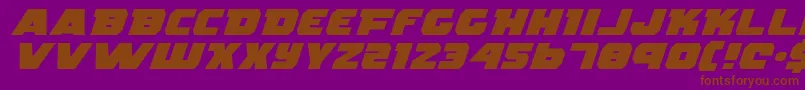 RogueHeroExpandedItalic-fontti – ruskeat fontit violetilla taustalla